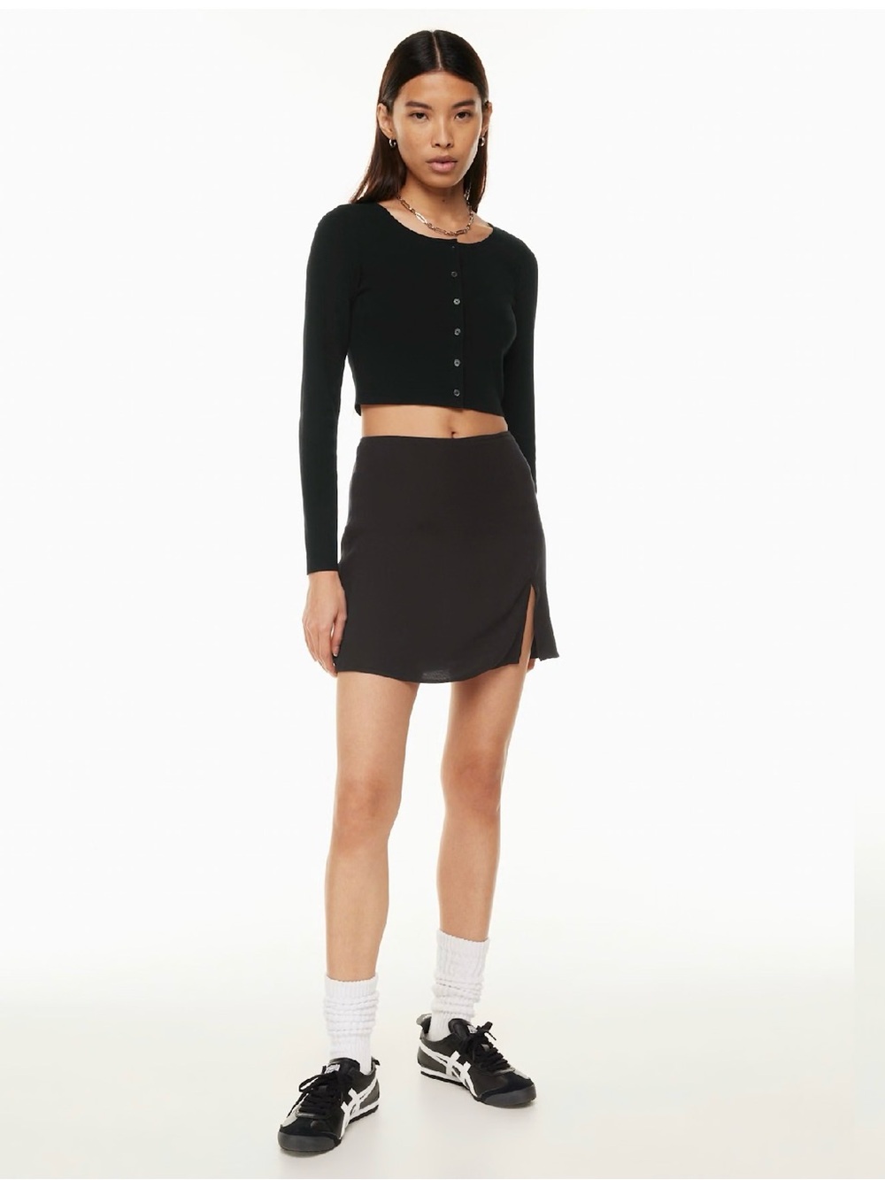 Aritizia the Sunday Best Women’s Tatiana Mini Skirt With Slit Size 6 Black